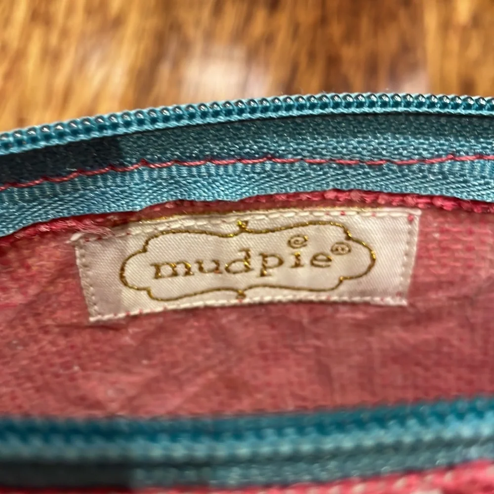 Mud Pie be-you-tiful pink polka dot cosmetics pouch
